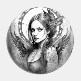 Gothic Angel with Tattoos Pin