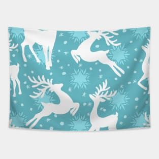 Whimsical Reindeer In Snow Tapestry