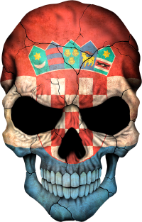 Croatian Flag Skull Magnet