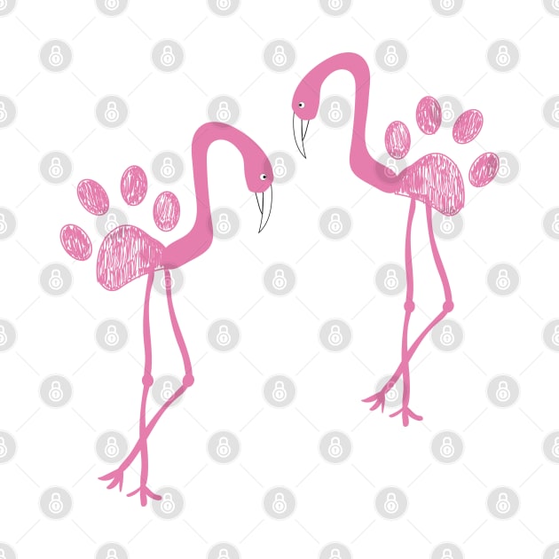 Made of flamingo with pink paw prints by GULSENGUNEL