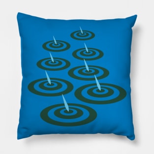 RAINDROPS IN PUDDLES Graphic Outdoor Water Weather Geometric - UnBlink Studio by Jackie Tahara Pillow