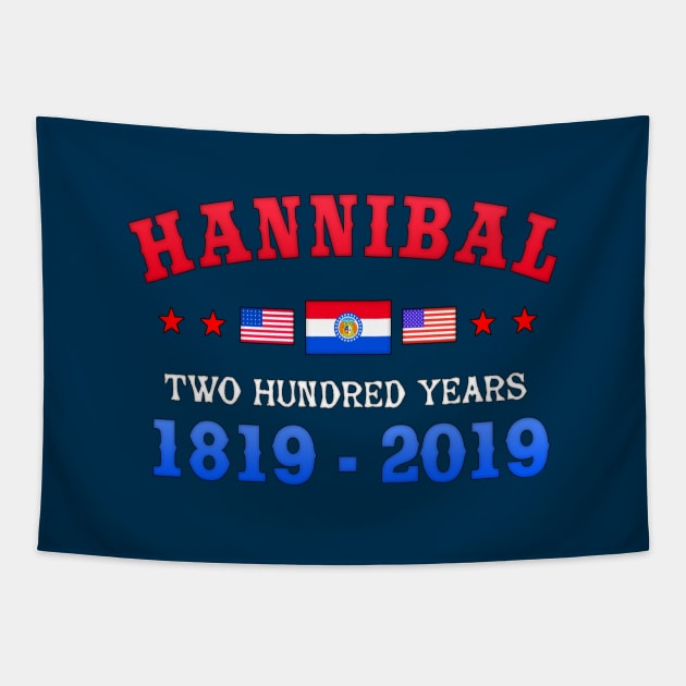 Hannibal Missouri 200 year Anniversary Tapestry by SeattleDesignCompany