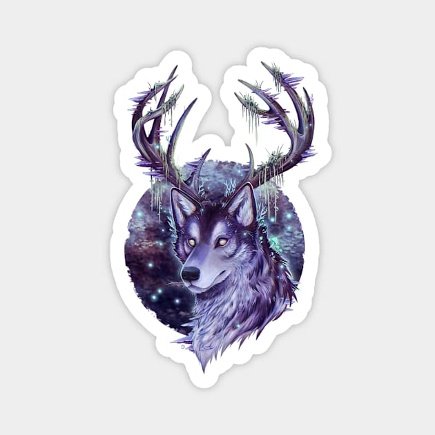 Night Forest Guardian Magnet by KanizoArt