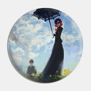 nanny with a parasol Pin