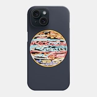 Electric Solar System Neon Jupiter Phone Case