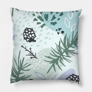 Winter Leaves Abstract Pattern Pillow