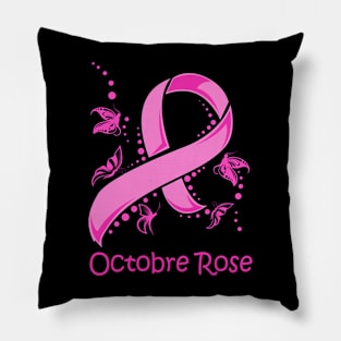 Ruban Rose Lutte Contre Cancer du Sein Octobre Rose Pillow