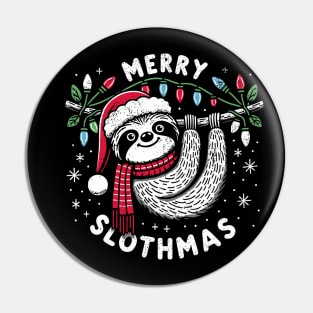 Dabbing Santa Sloth Merry Slothmas Christmas Pin