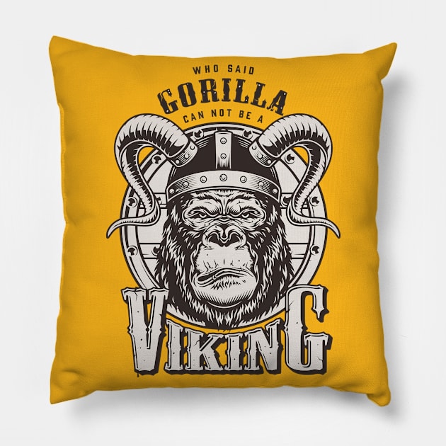 Gorilla Viking Pillow by BullBee