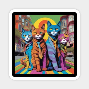 Cats in Haight Ashbury San Francisco during The Summer Of Love Magnet