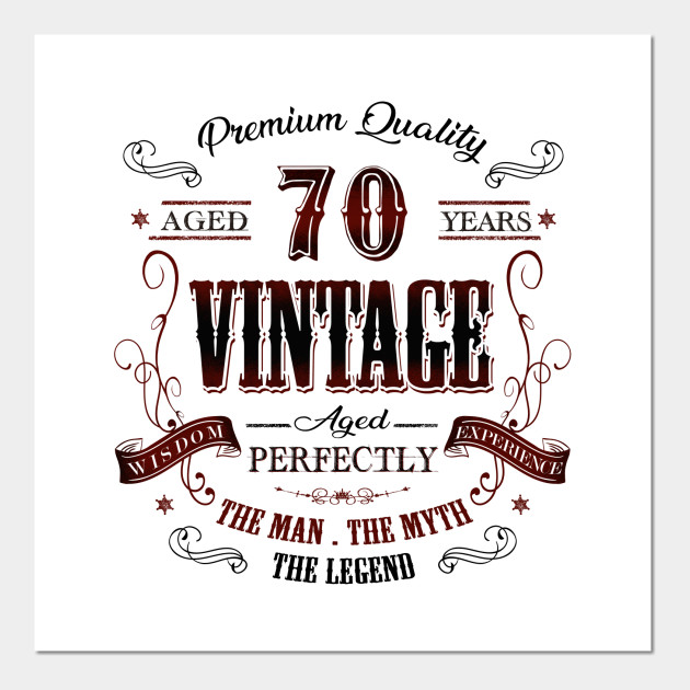 70th Birthday Gift Idea Vintage At 70 Years Old Retro Vintage Party 70th Birthday Gift Idea Vintage At 70 Posters And Art Prints Teepublic Uk