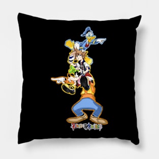 sora donald goofy trio Pillow