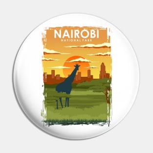 Nairobi National Park Travel Poster Pin