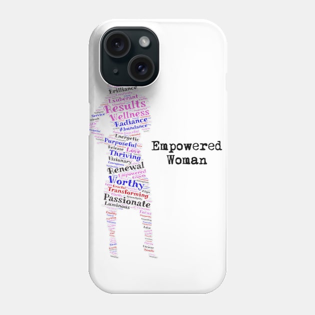 Empowered Woman Word Cloud Design Phone Case by PaperMoonGifts