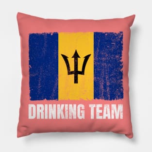 Barbadian Drinking Team Graphic for Men Women Funny Barbados Flag Pillow