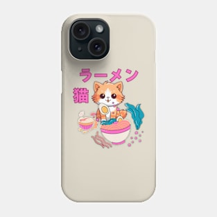 Japanese ramen cat sand Phone Case