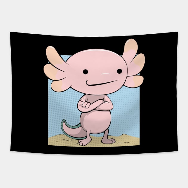 Axolotl - Cute Cartoon Lurch Tapestry by Lumio Gifts