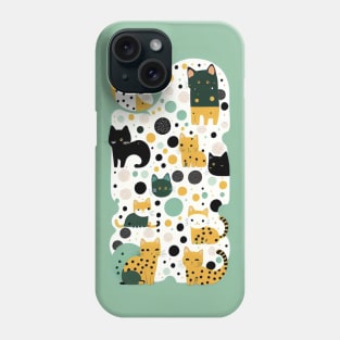 Dot-Delight: Charming Polka Dot Cat Design Phone Case