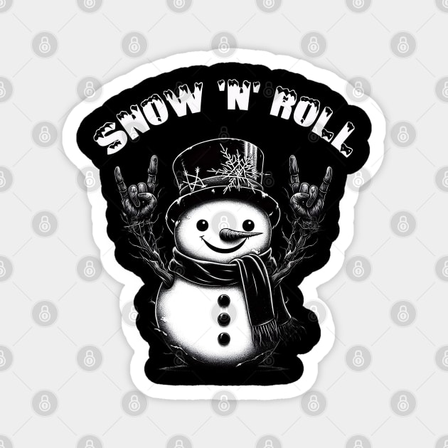 Cute Metalhead Snowman Magnet by MetalByte