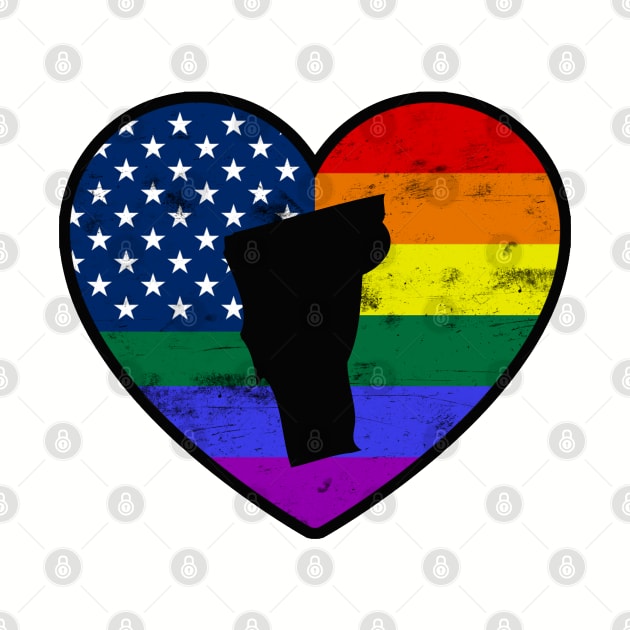 Vermont United States Gay Pride Flag Heart by TextTees