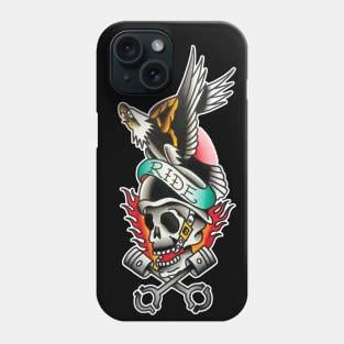 Ride with Eagle and Skull Tattoo Design Phone Case