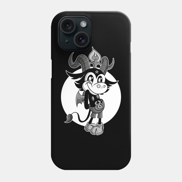 Blackcraft Kawaii fun Baphomet Retro Cartoon. Cute as Hell! Phone Case by Juandamurai