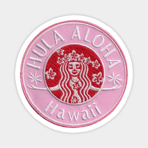 Hula Aloha Hawaii Patch Magnet by HaleiwaNorthShoreSign