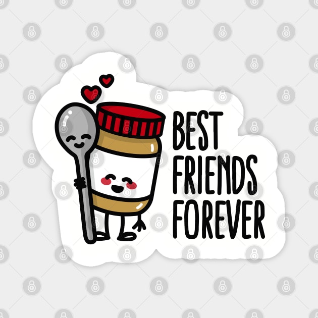 Best friends forever peanut butter / spoon BFF Magnet by LaundryFactory