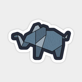 Blue Abstract Geometric Elephant Magnet