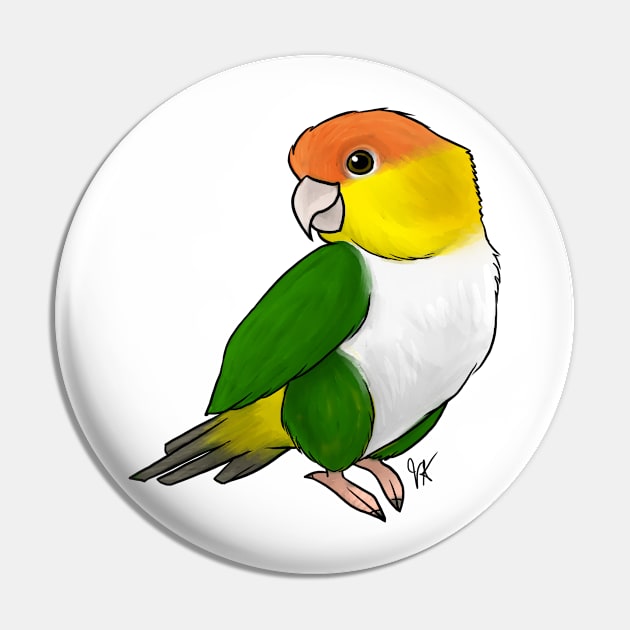 Bird - Caique - Green Thighed Pin by Jen's Dogs Custom Gifts and Designs