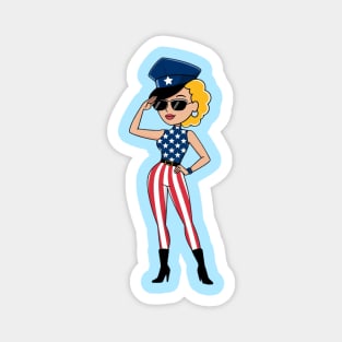 4th Of July Pin Up Girl Magnet