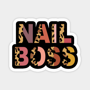 Funny Nail Boss Leopard Funny Nail Teach Gifts Magnet