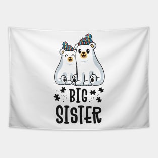 Big Sister Matching Family Autism Awareness Gifts Puzzle Tapestry
