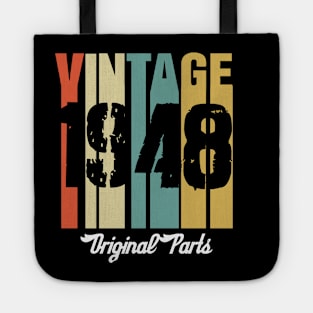 Vintage 1948 Original Parts Retro Vintage Birthday Gifts 70s Tote