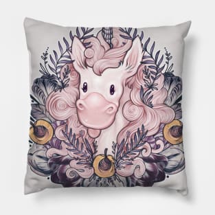 A Majestic Apricot Unicorn Pillow