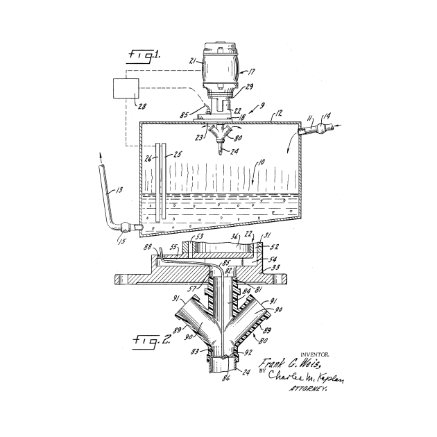 Sewage Pumping System Vintage Patent Hand Drawing by TheYoungDesigns