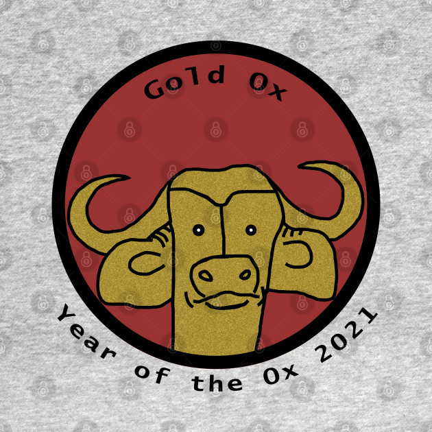 Portrait Of A Gold Ox 2021 Year Of The Ox Long Sleeve T Shirt