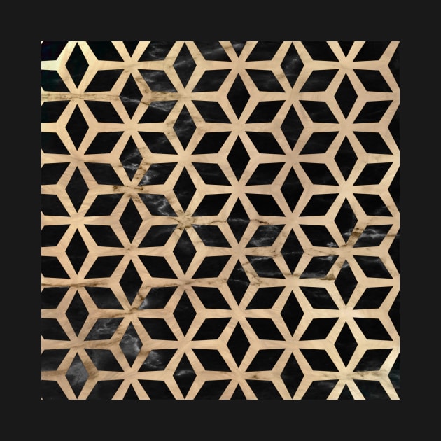 Abstract Pattern Shapes Golden / Black by k-creatif