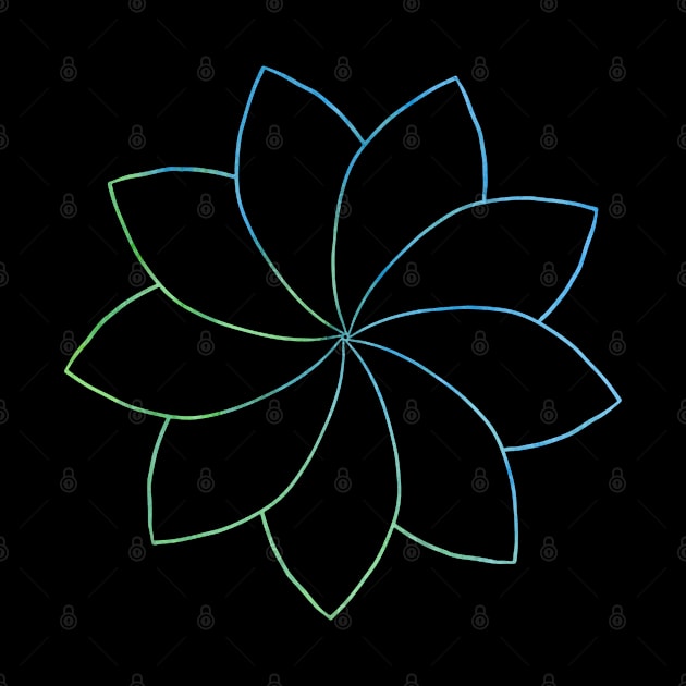 Sacred Geometry Graphic Tee Blue Green Mandala by merchlovers