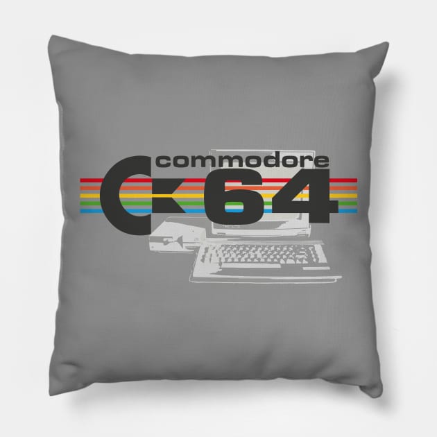 Commodore 64 Retro Fan Design Pillow by boobear_studio