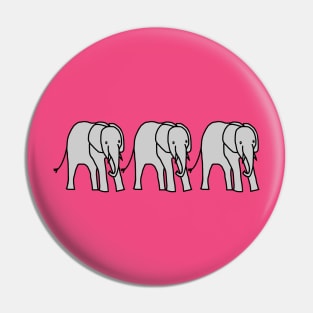 Three Baby Elephants Pin