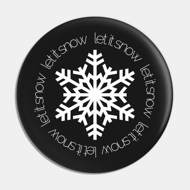 Let It Snow - on Black Pin by JossSperdutoArt