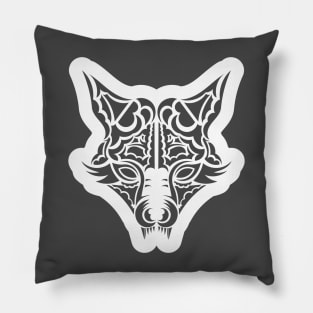 Fox Face Contour Fantasy Artsy Animals Style Pillow