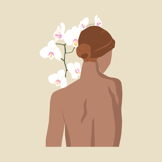 Woman With Orchid by JunkyDotCom