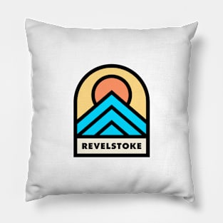 Revelstoke BC Retro Badge Pillow