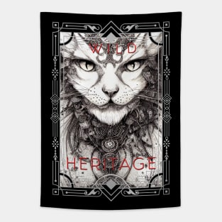 Cat Pet Wild Nature Illustration Line Epic Illustration Line Art Tapestry