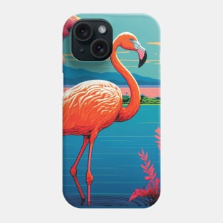 Beautiful flamingo in a mountain lake Phone Case