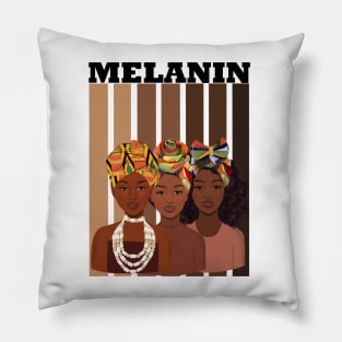 Melanin Sistas Black Girl Magic Pillow
