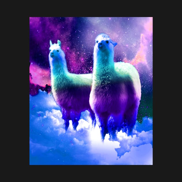 Crazy Funny Rainbow Llama In Space by Random Galaxy