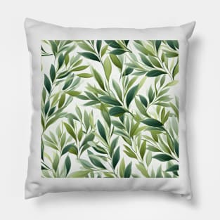 Green Leaves Pattern 25 Pillow